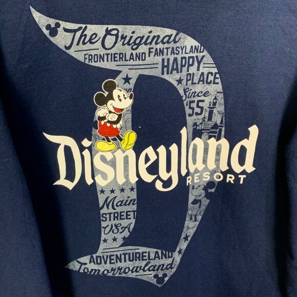 VTG Disneyland Blue Hoodie M Mickey Mouse D Logo Disney Apparel Kangaroo Pocket - Picture 6 of 8